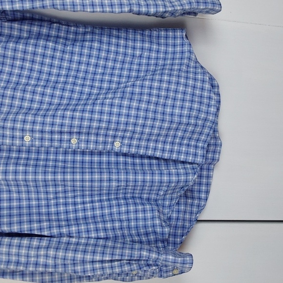 Ralph Lauren Mens Blue Checker Button Down Dress Shirt Preppy Blue PONY Sz.M - Picture 3 of 8